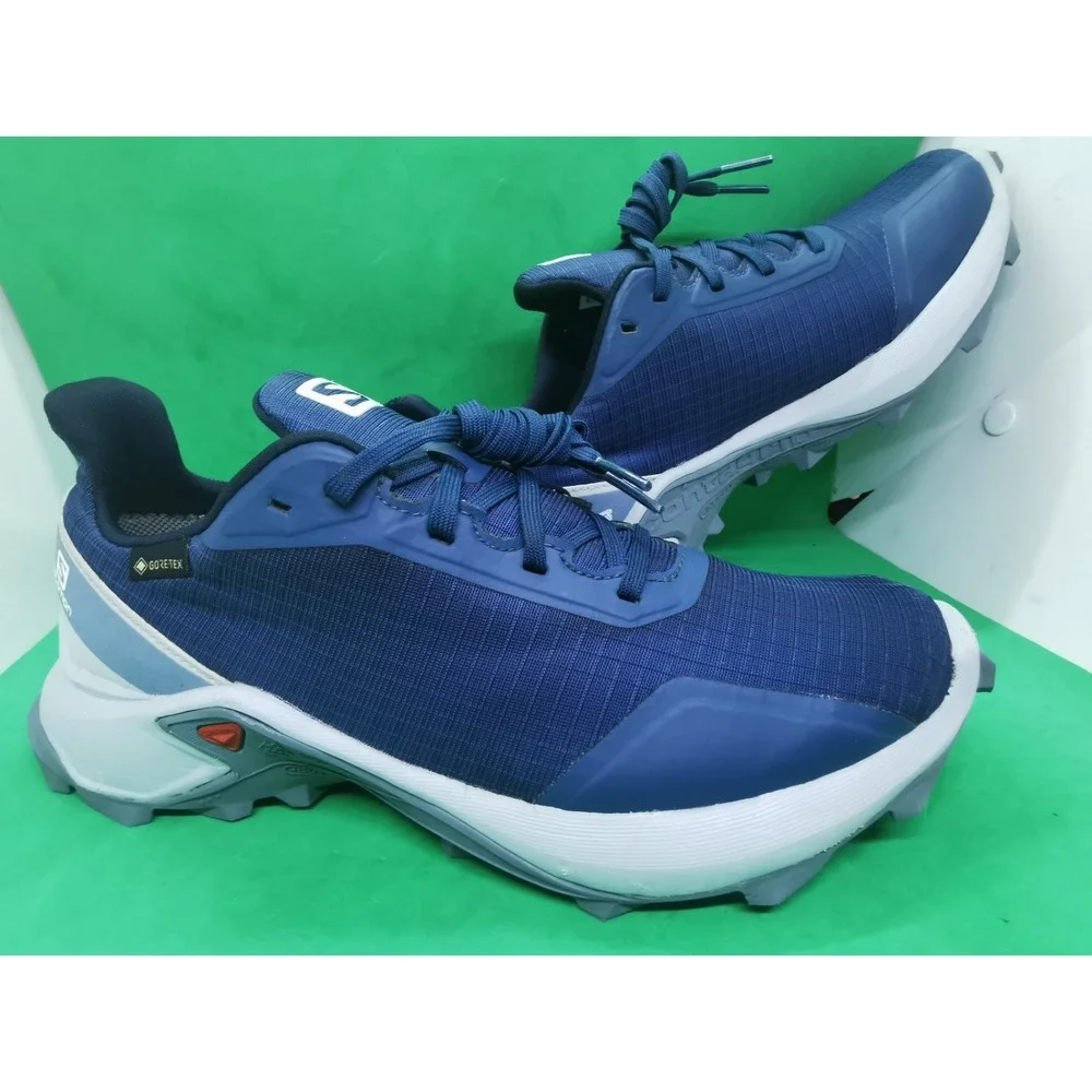 Salomon Women's Gore-Tex Trail Hiking Running Shoes Alphacross GTX Blue Size 7.5